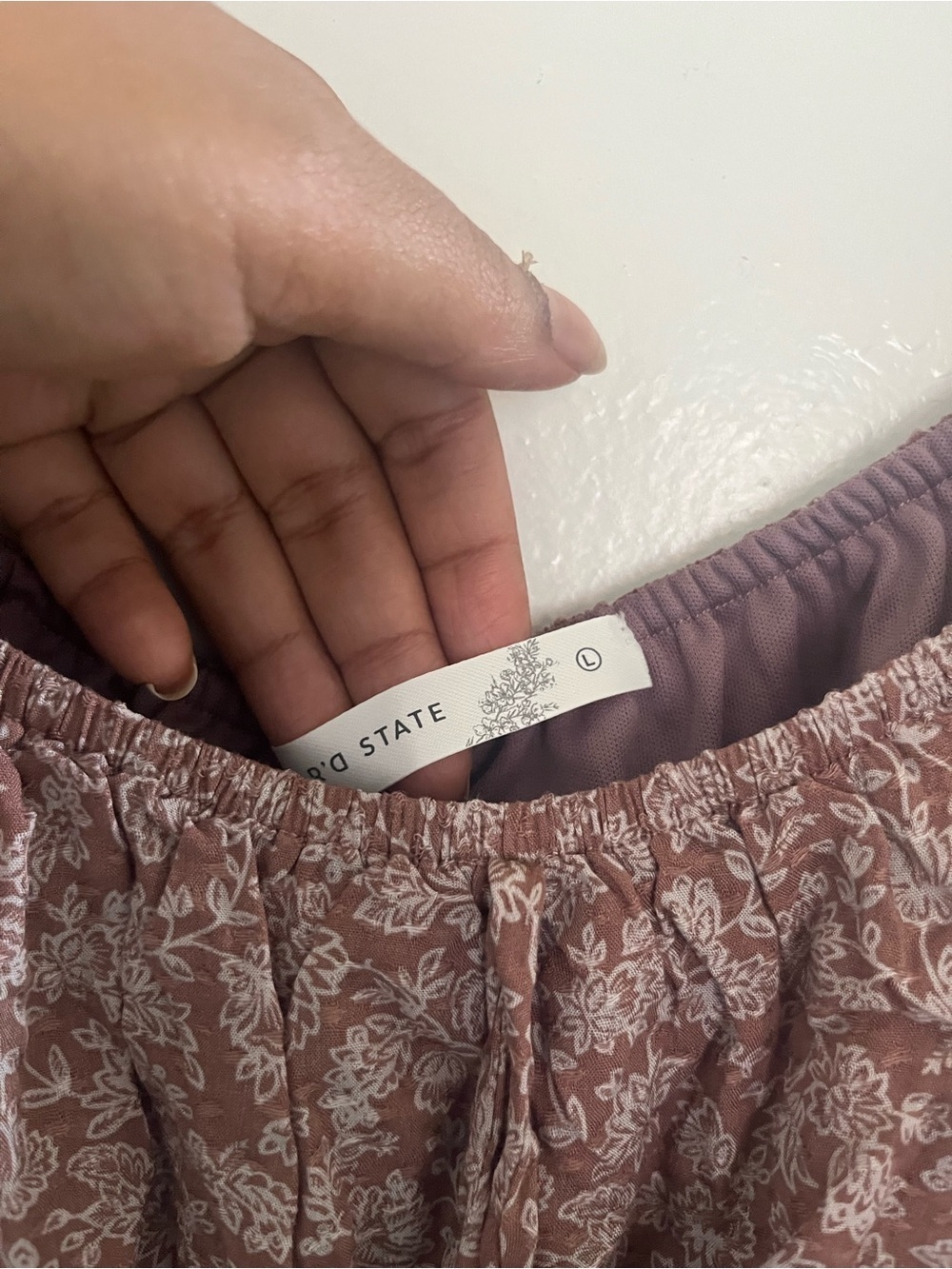 Altard state Square Neck Cropped Blouse in Mauve-Brown - Picture 5 of 6